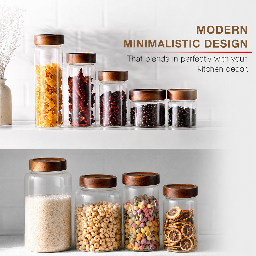 Glass Jars With Acacia Wooden Lid