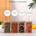 Spice Jars with Airtight Bamboo Lid | Seasoning Containers