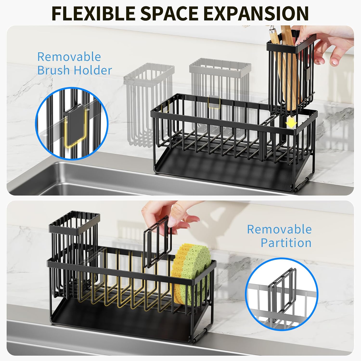 Self-Draining Sink Organizer