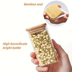 Spice Jars with Airtight Bamboo Lid | Seasoning Containers