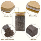 Spice Jars with Airtight Bamboo Lid | Seasoning Containers
