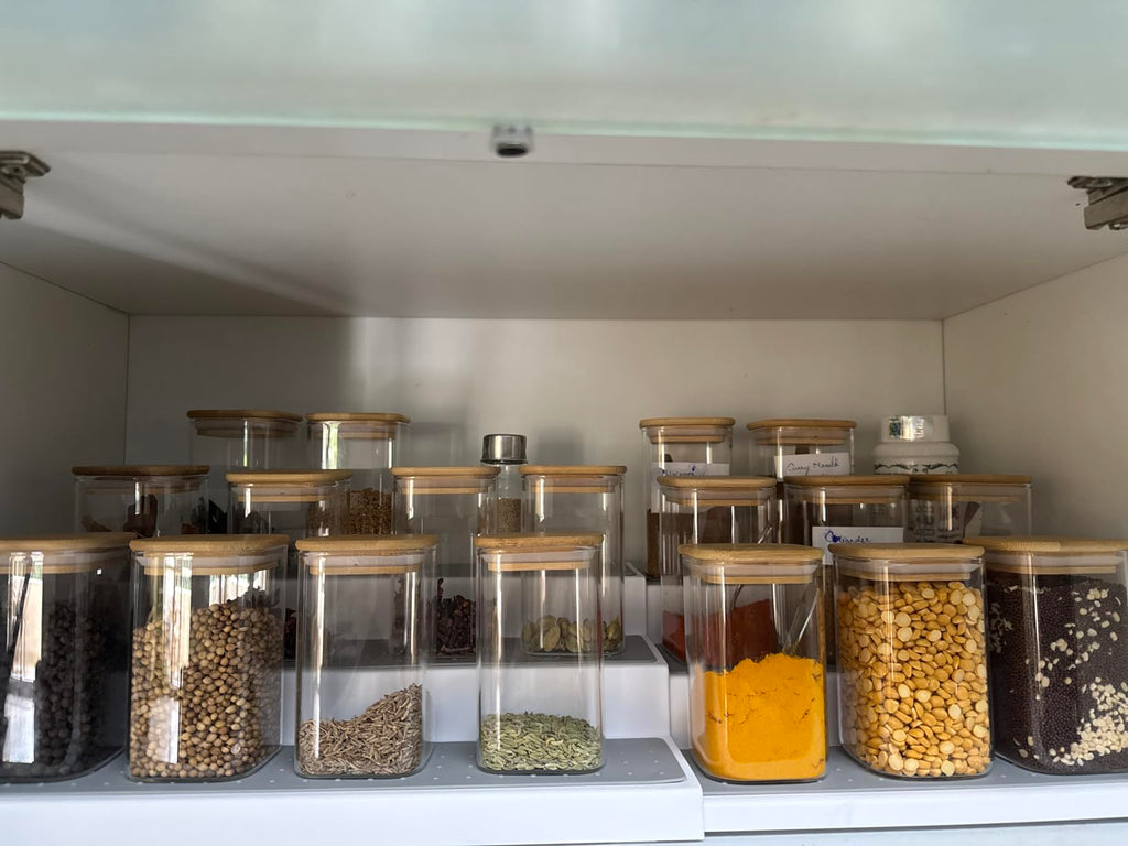 Spice Jars with Airtight Bamboo Lid | Seasoning Containers